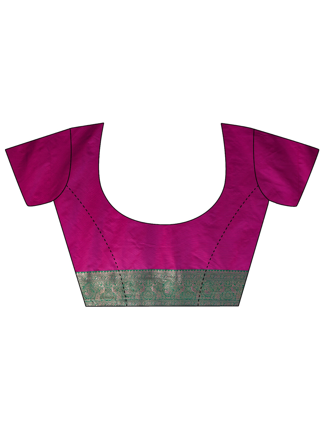  Libas Purple and Teal Green Peacock Woven Design Silk Blend Saree 