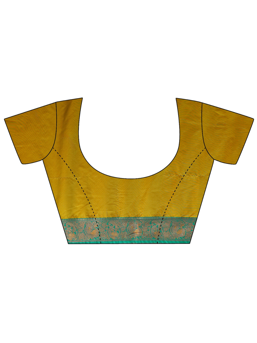 Libas Mustard and Green Silk Blend Paithani Saree 
