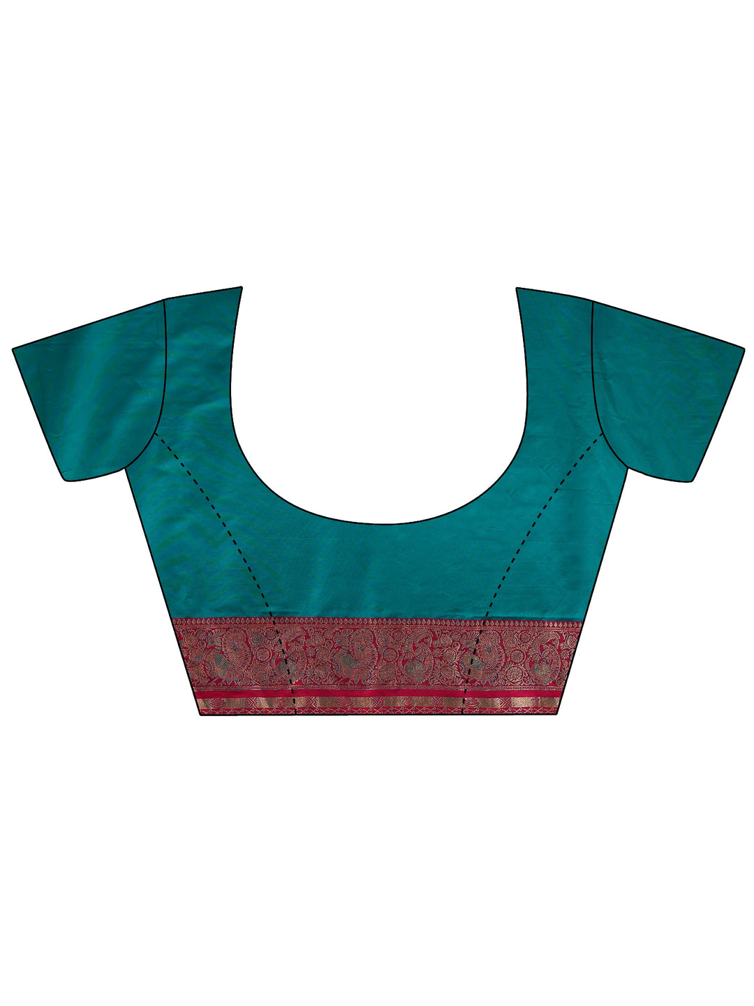  Libas Sea Green and Pink Silk Blend Paithani Saree 