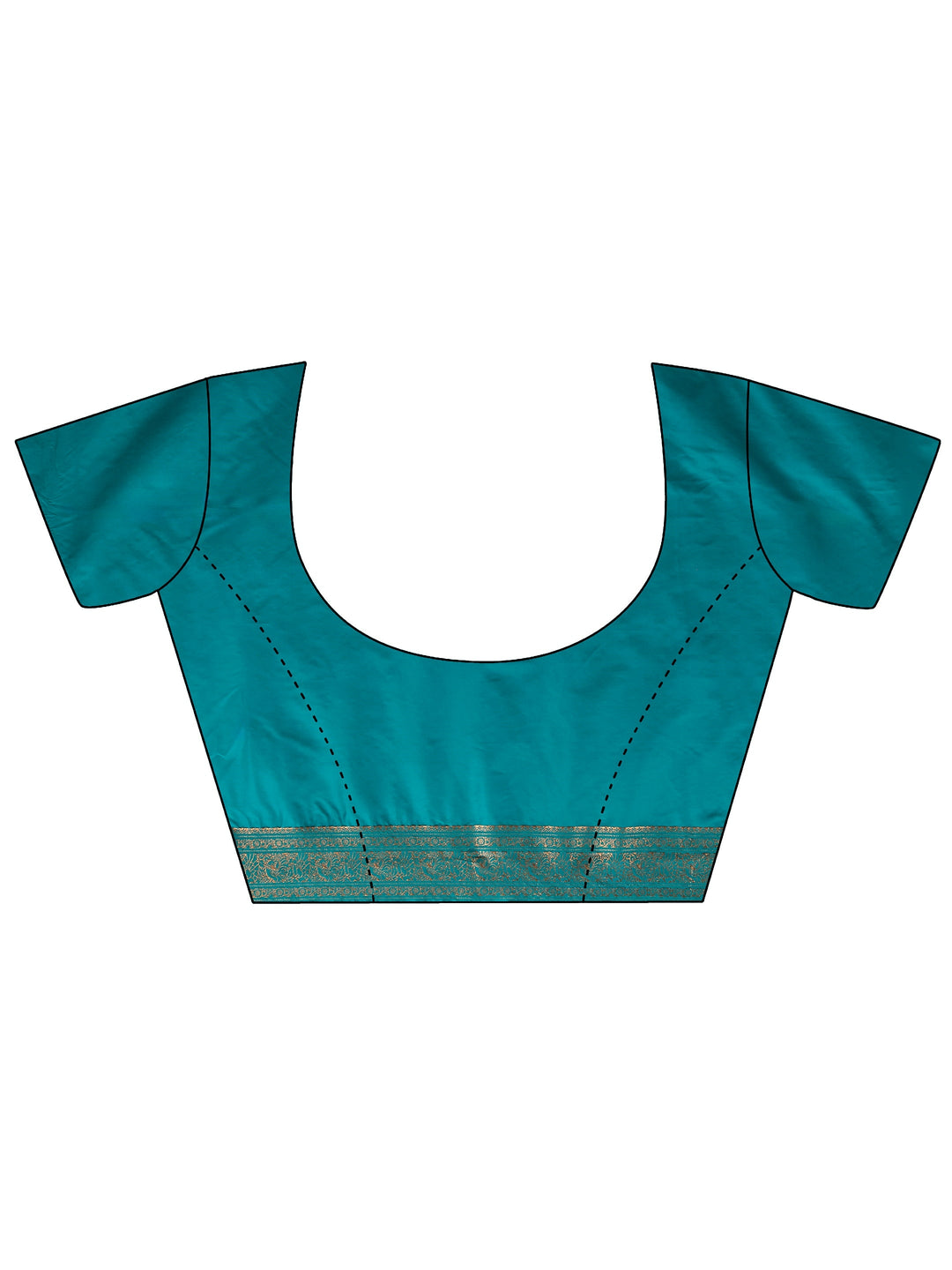  Libas Sap Green and Blue Woven Design Silk Blend Banarasi Saree 