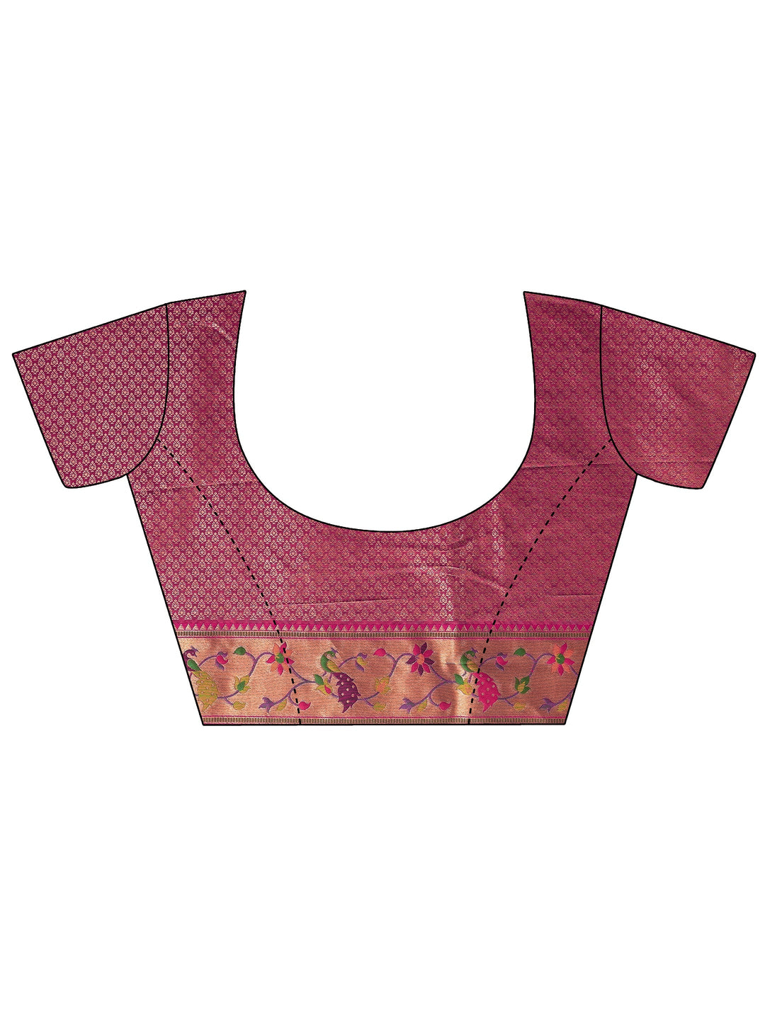  Libas Aqua Blue and Pink Silk Blend Paithani Saree 