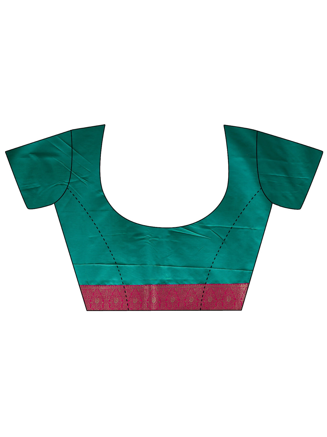  Libas Sea Green and Pink Banarasi Silk Blend Saree 