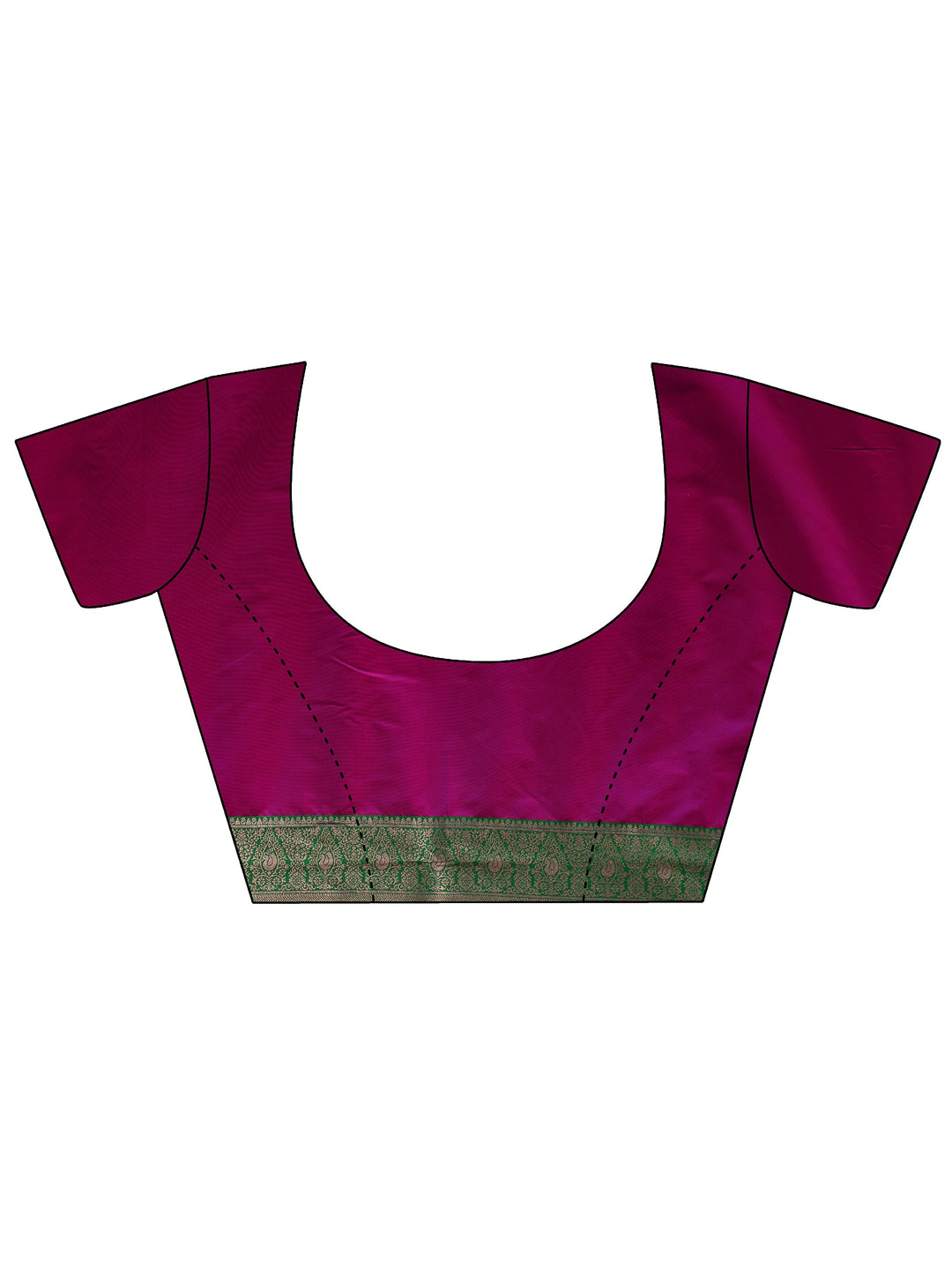  Libas Wine and Green Banarasi Silk Blend Saree 