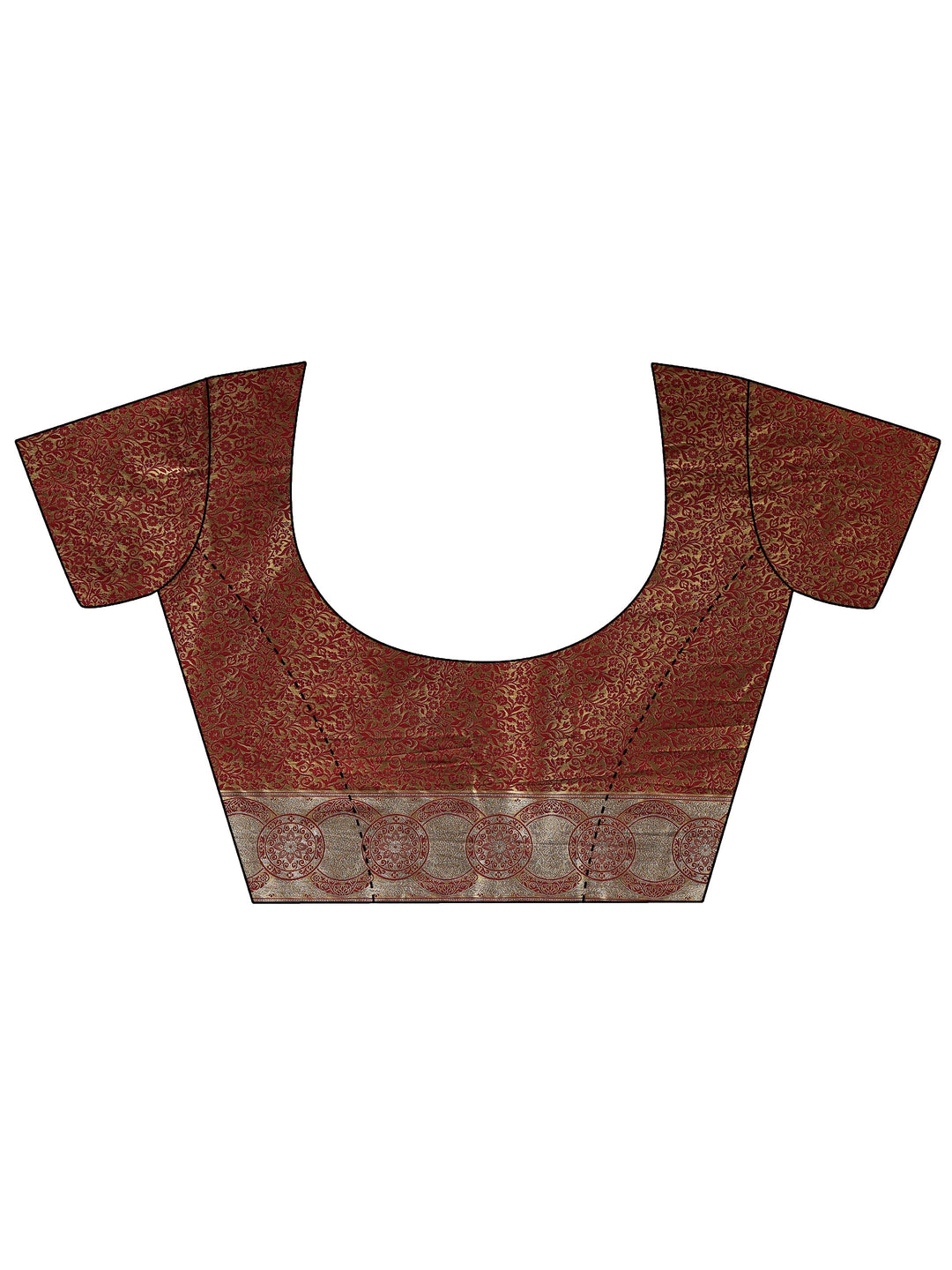  Libas Copper and Green Woven Design Silk Blend Saree 