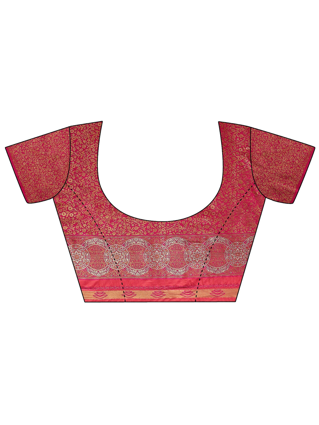  Libas Mustard and Pink Woven Design Silk Blend Saree 