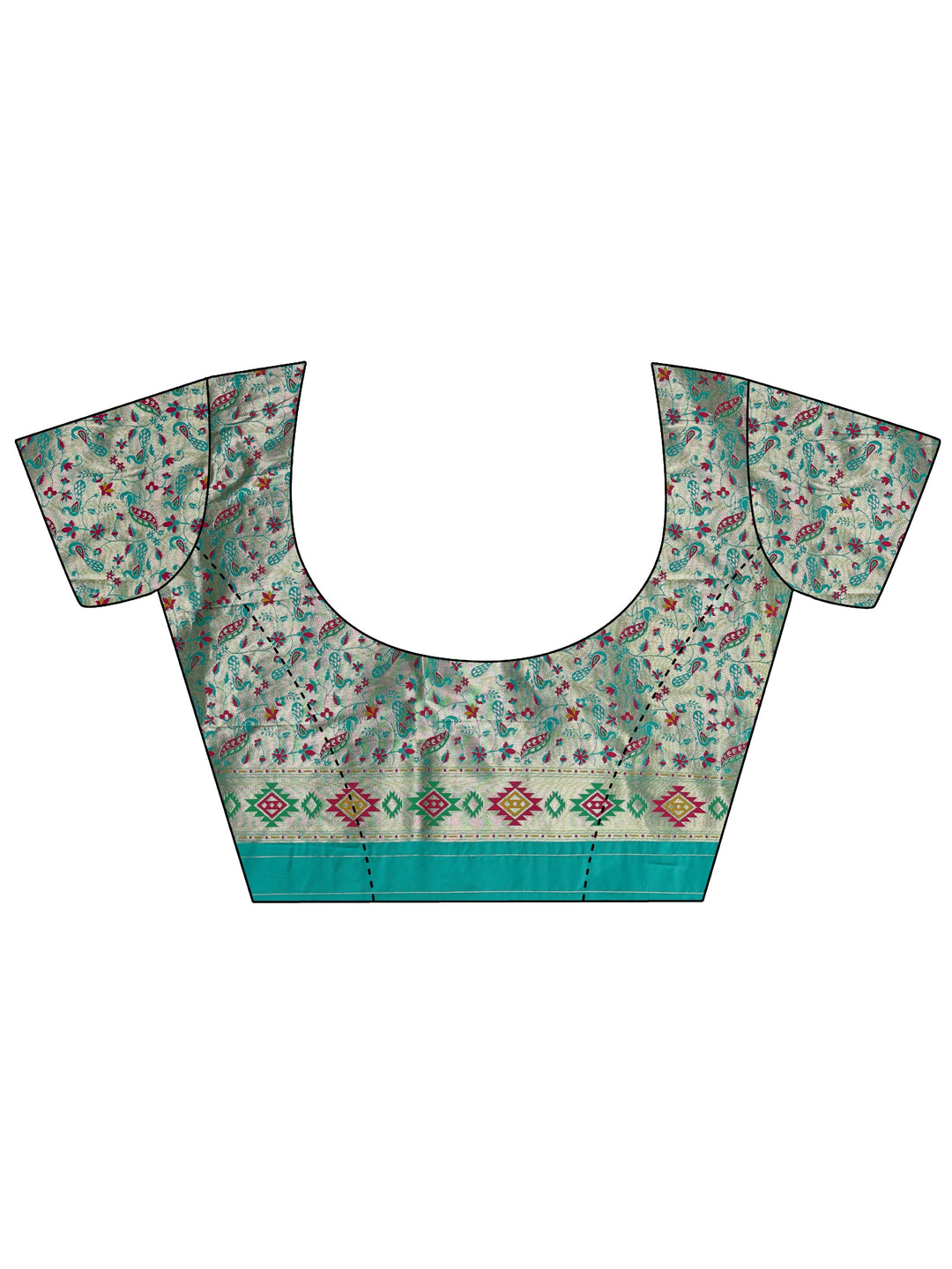 Libas Sea Green Silk Blend Paithani Saree 