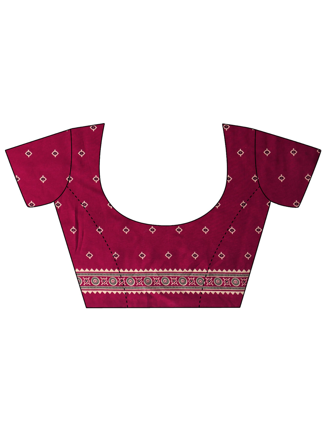  Libas Maroon Ajrakh Printed Silk Blend Saree 