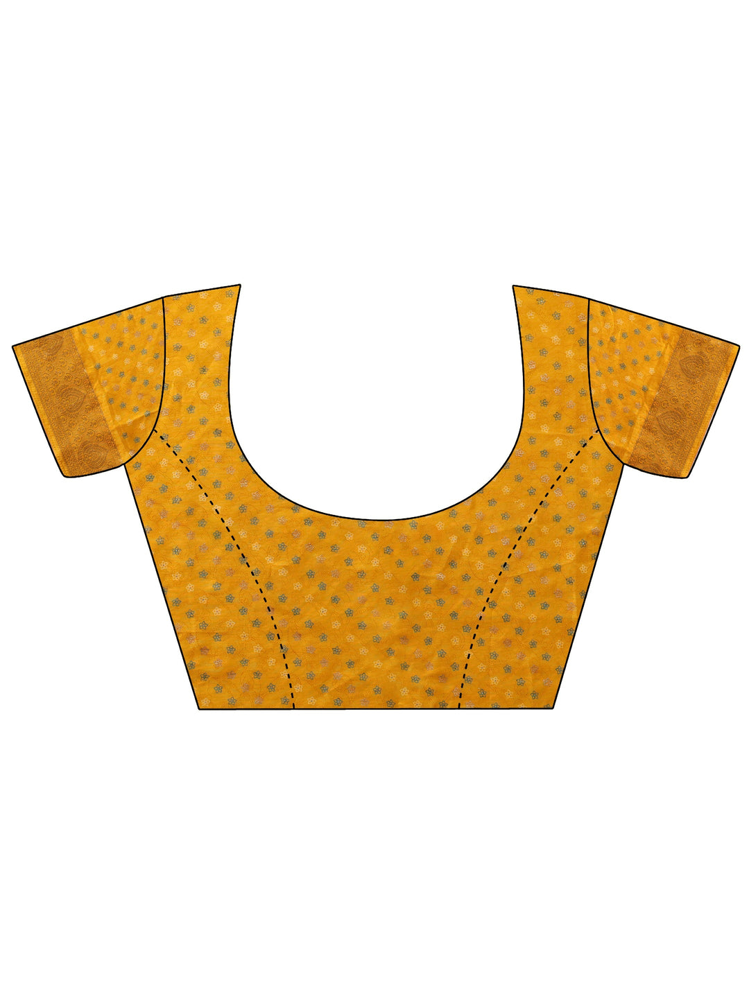  Libas Mustard Floral Printed Silk Blend Saree 