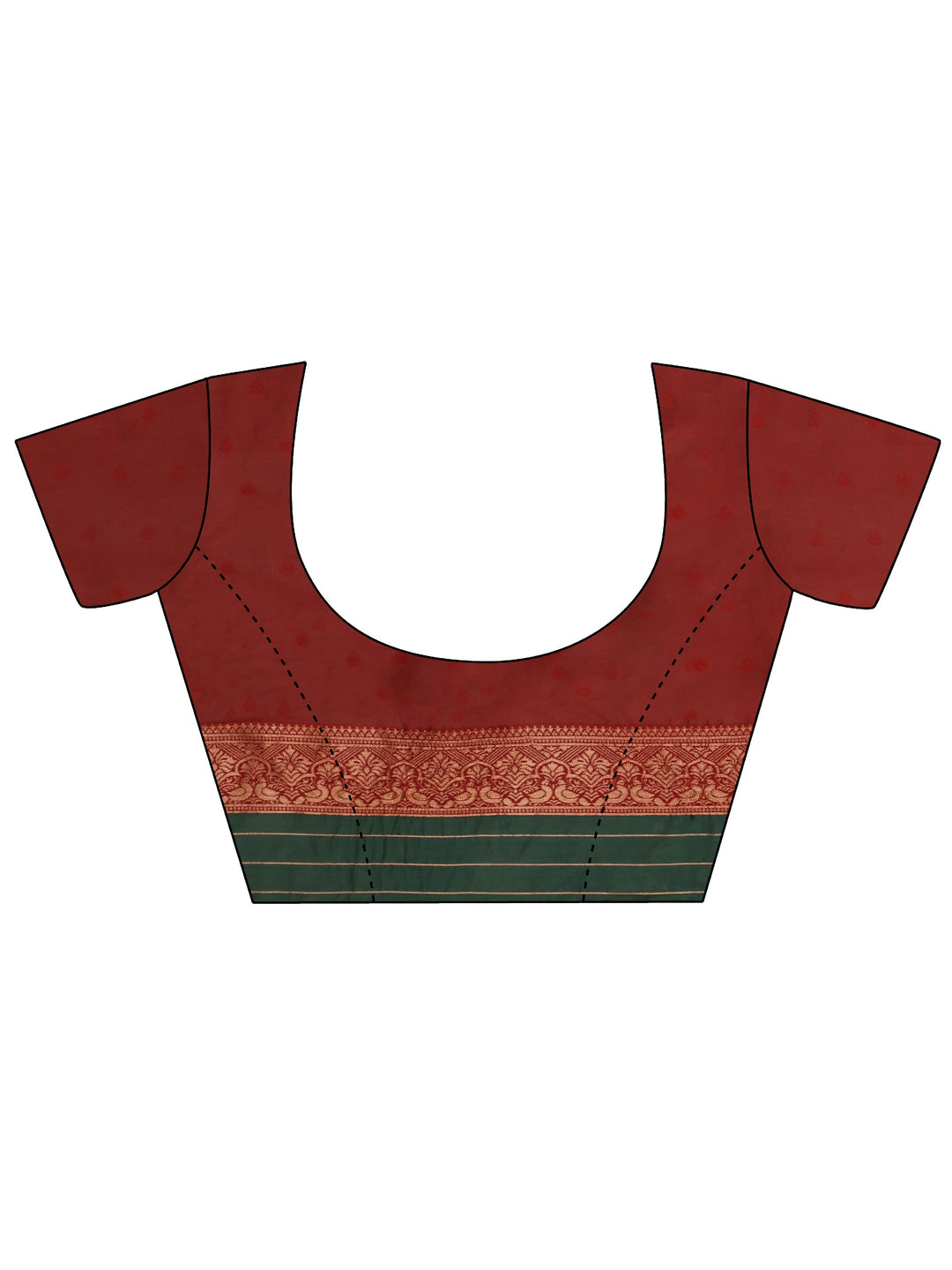  Libas Bottle Green Floral Woven Design Silk Blend Saree 