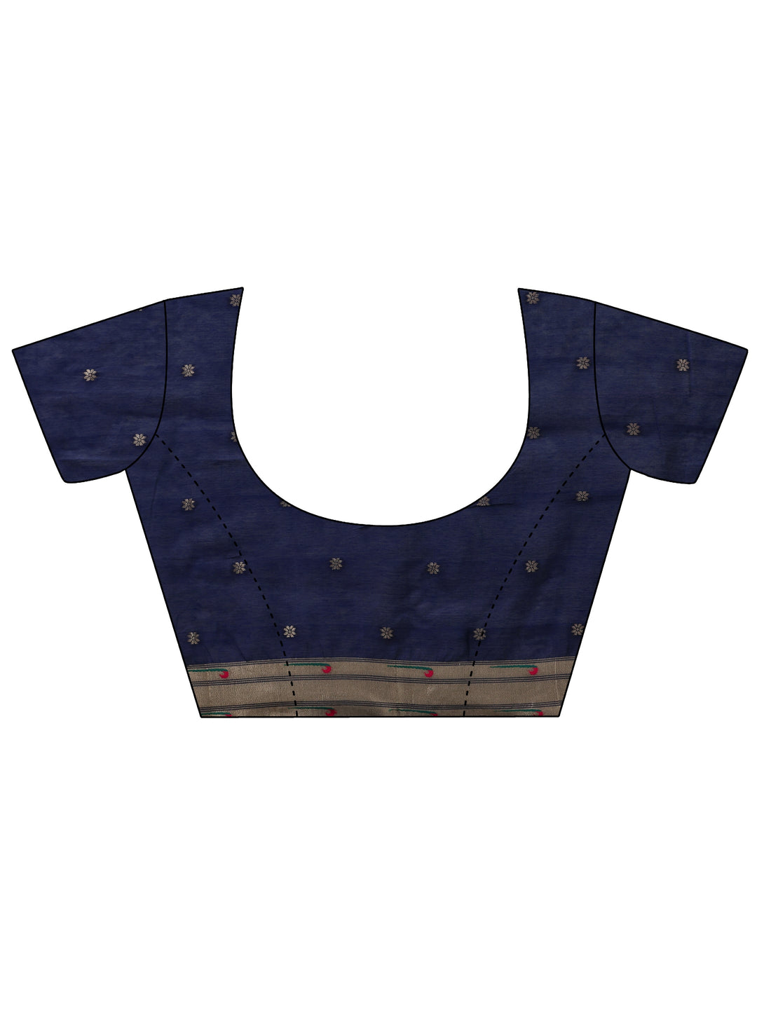  Libas Navy Blue Silk Blend Paithani Tassel Saree 