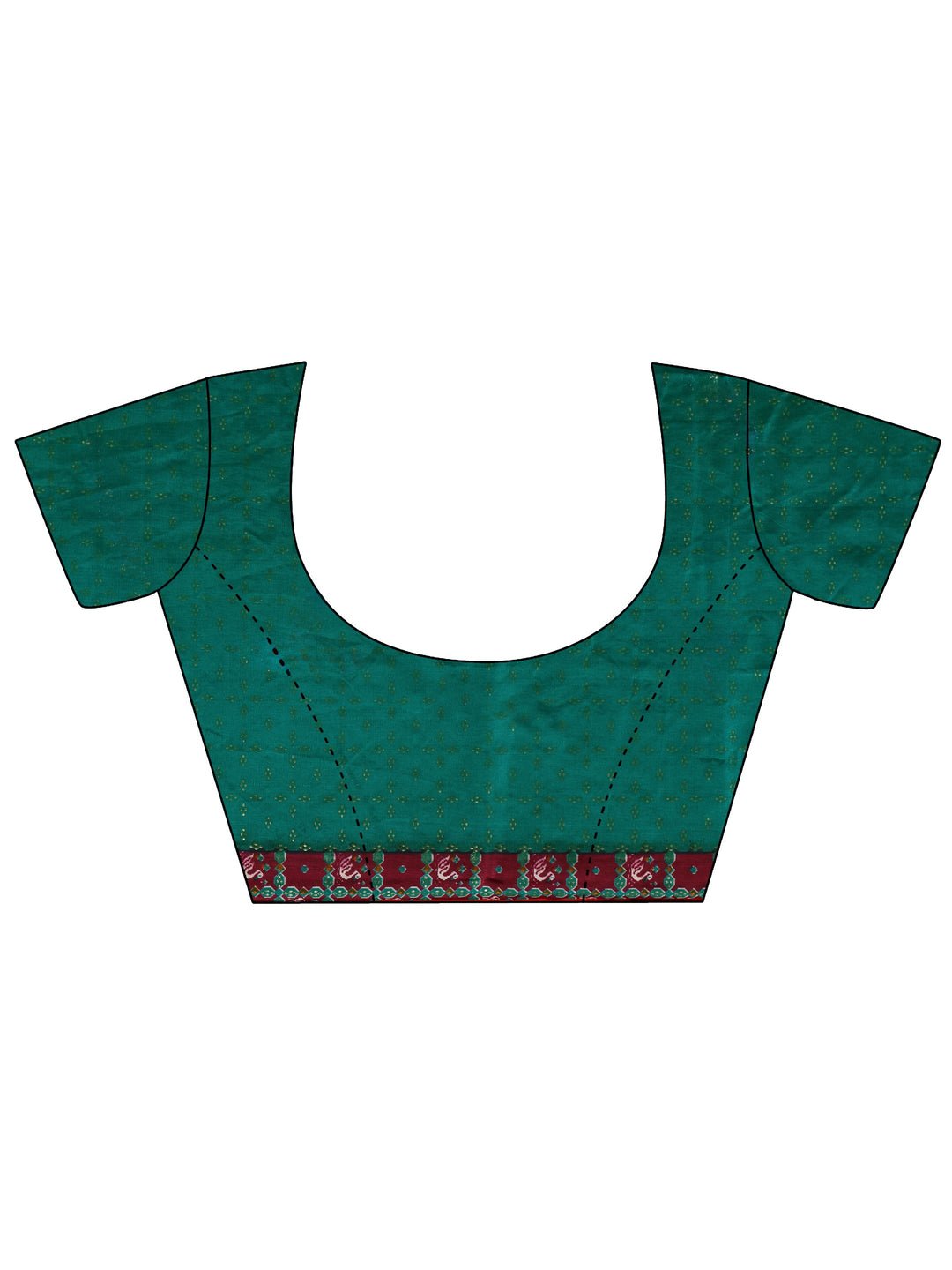  Libas Peacock Green Woven Design Silk Blend Saree 