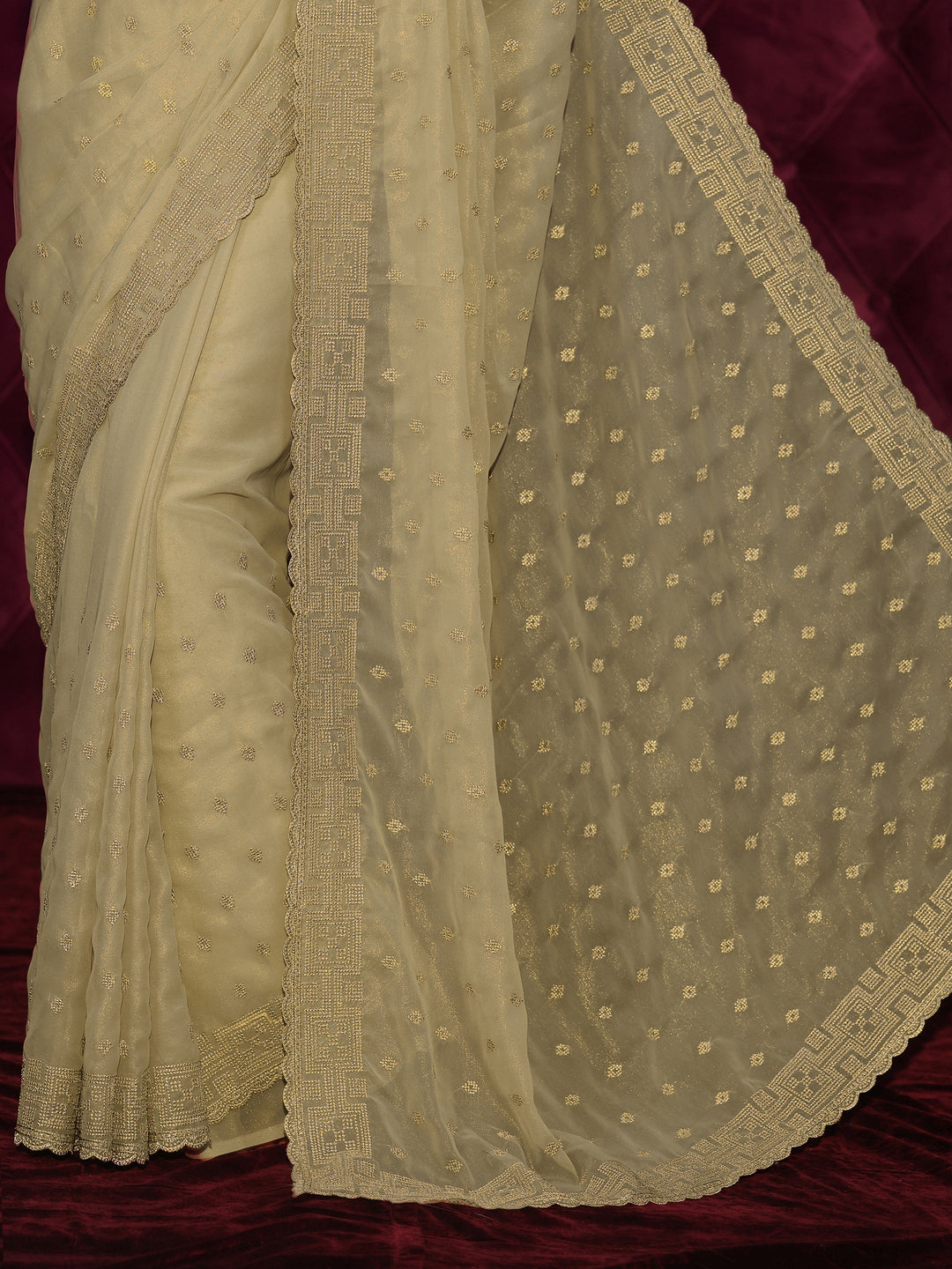 Libas Pista Green Ethnic Embroidered Georgette Saree 