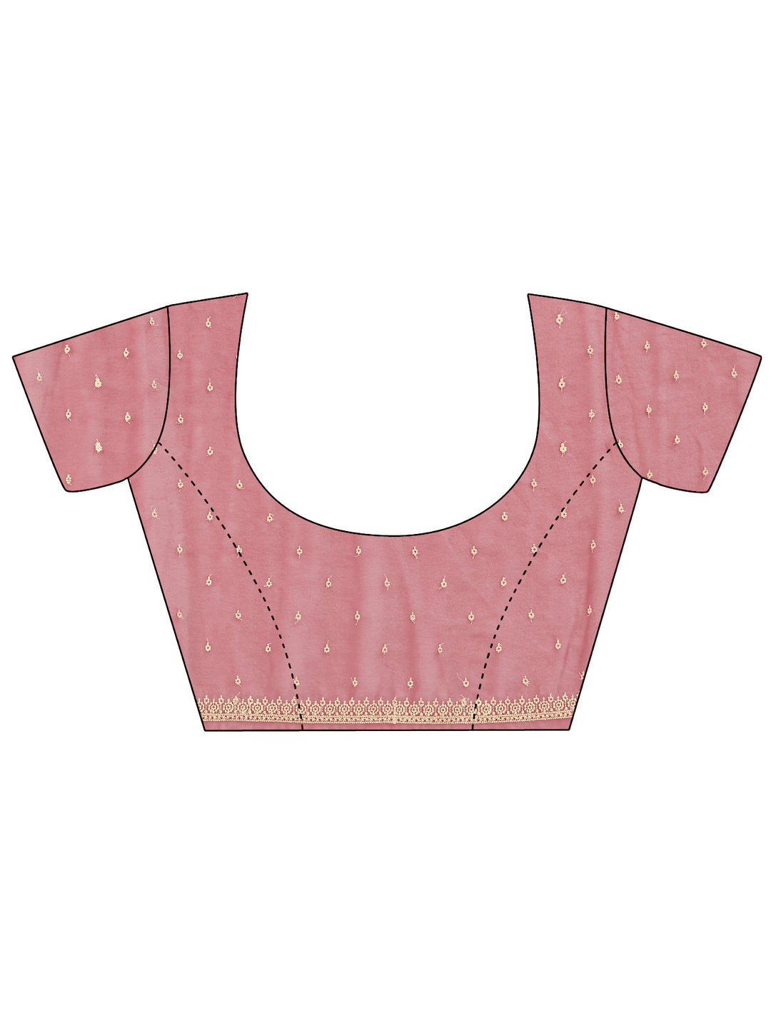  Libas Peach Pink Floral Embroidered Georgette Saree 