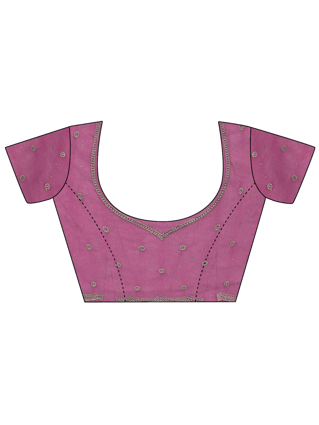  Libas Magenta Floral Embroidered Net Saree 