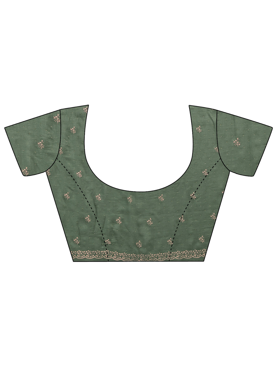  Libas Olive Green Stone Work Embellished Silk Blend Saree 