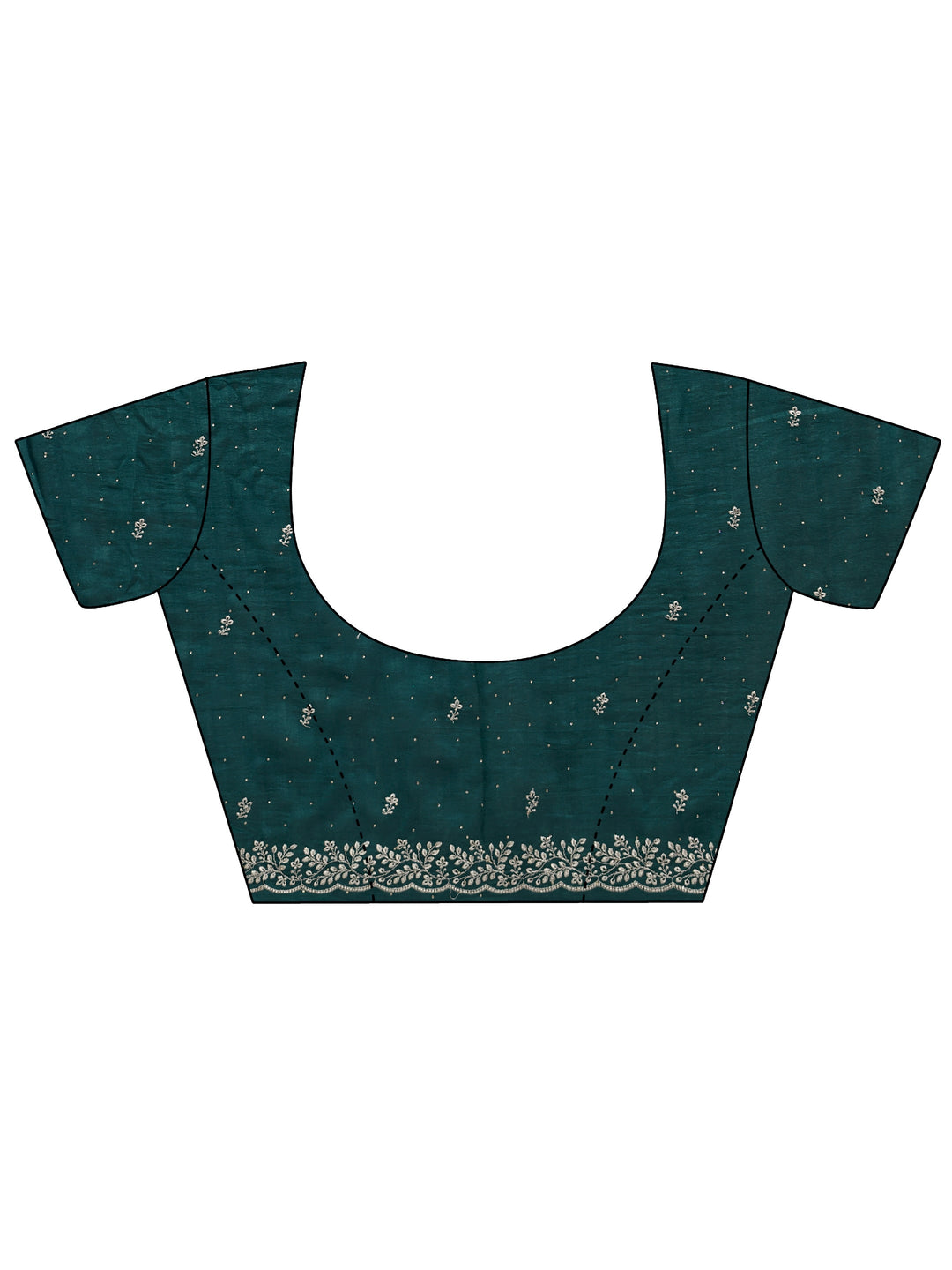  Libas Deep Teal Green Stone Work Embellished Silk Blend Saree 