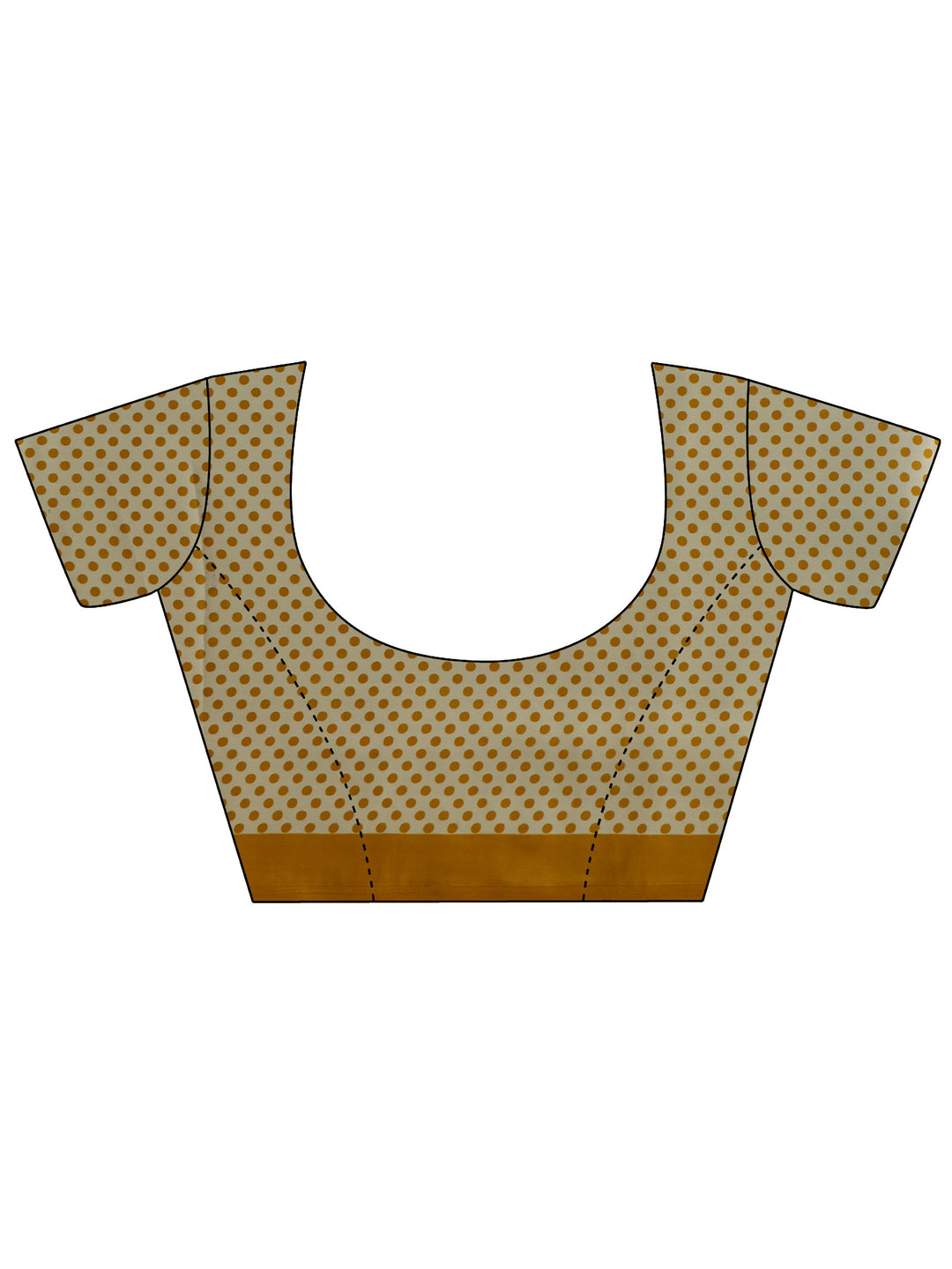  Libas Cream and Mustard Polka Dot Printed Silk Blend Saree 