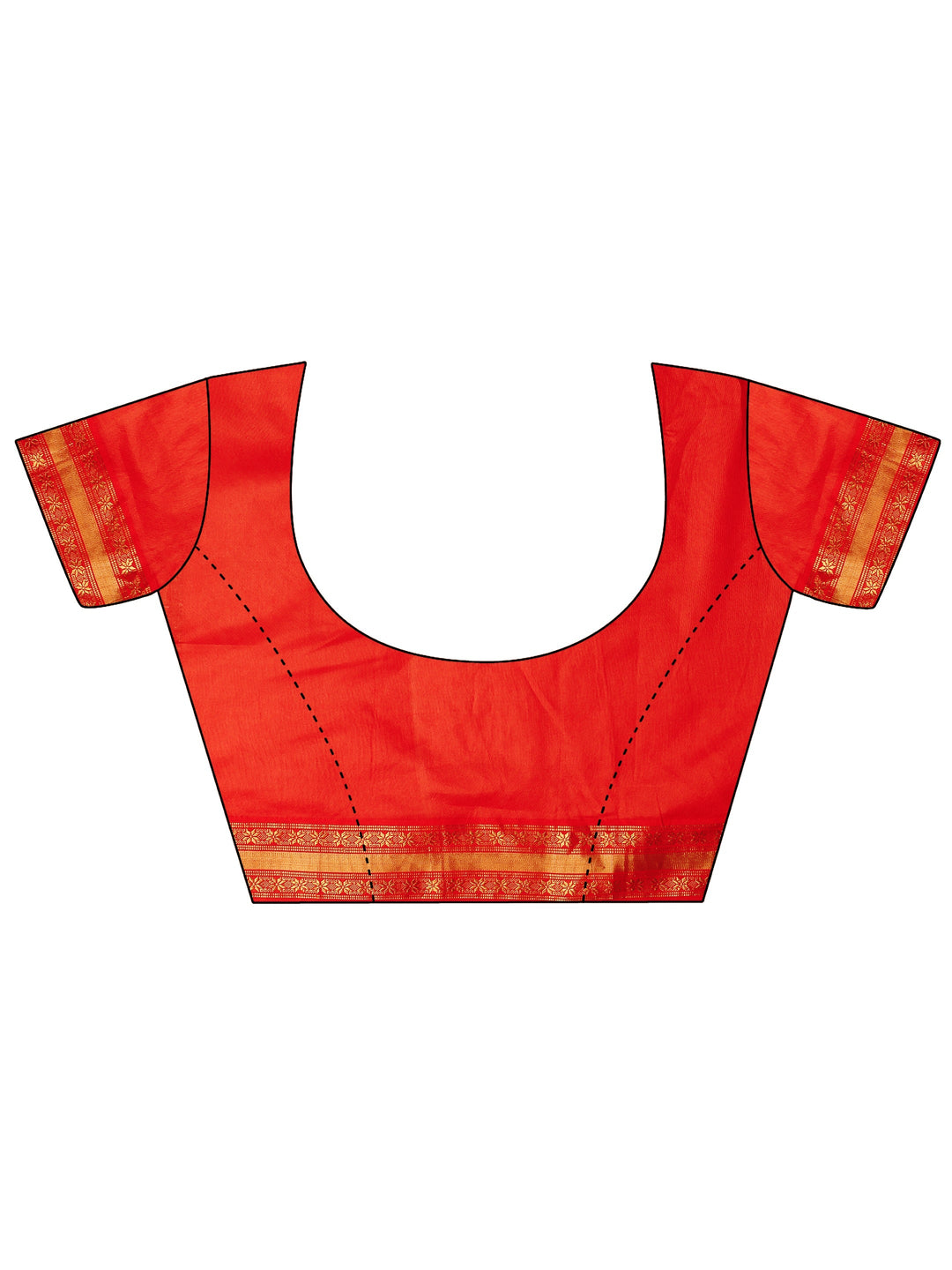  Libas Orange Ethnic Woven Design Silk Blend Tassel Saree 