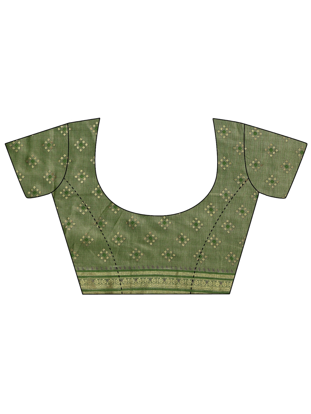  Libas Green Floral Woven Design Silk Blend Saree 