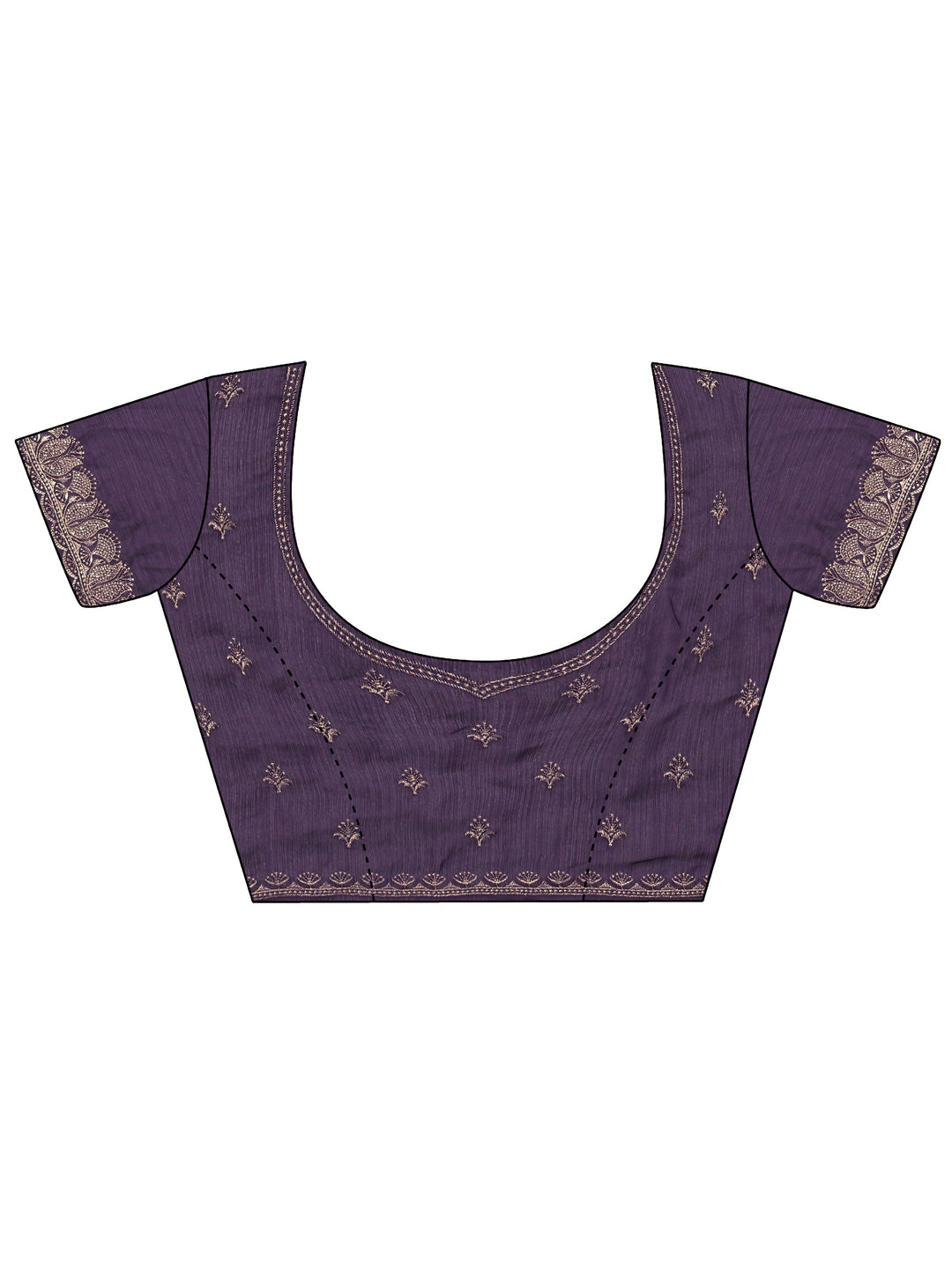  Libas Imperial Purple Stone Work Embellished Chiffon Saree 