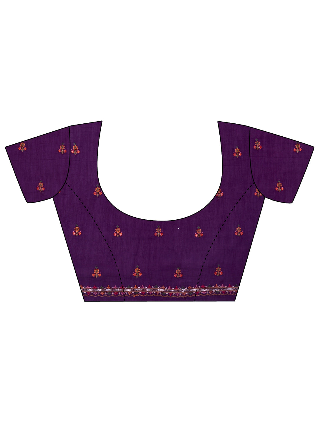  Libas Royal Purple Floral Embroidered Silk Blend Saree 