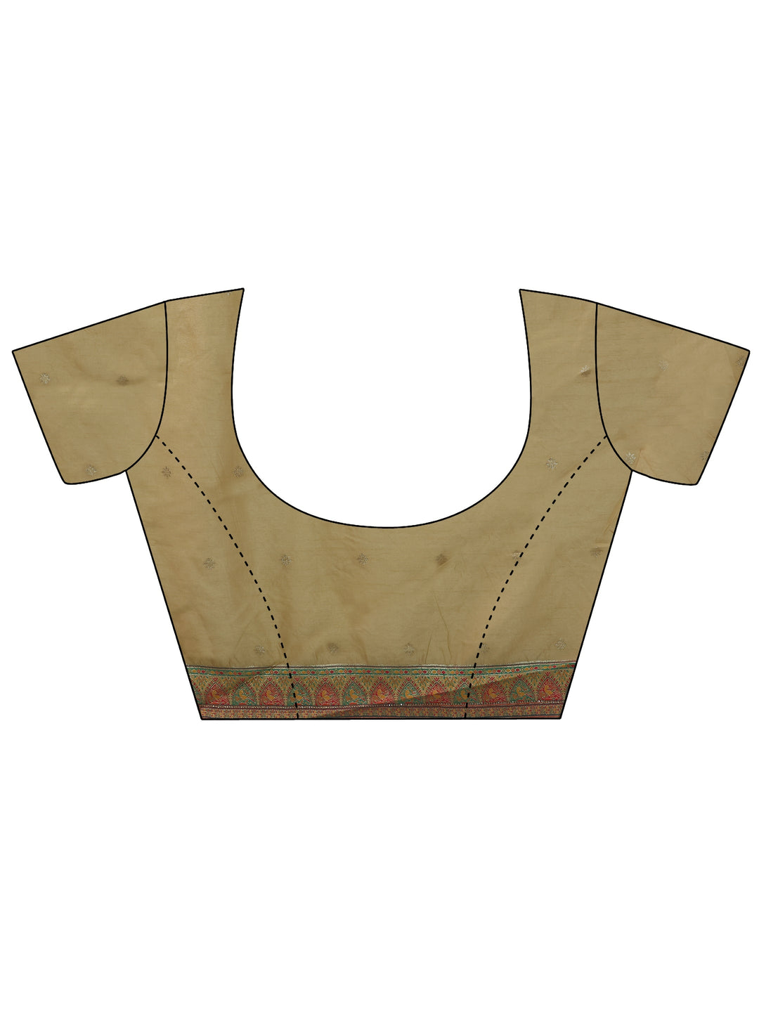  Libas Beige Woven Design Silk Blend Saree with Embroidered Border 
