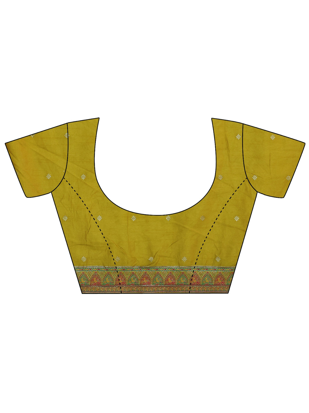  Libas Mustard Woven Design Silk Blend Saree with Embroidered Border 