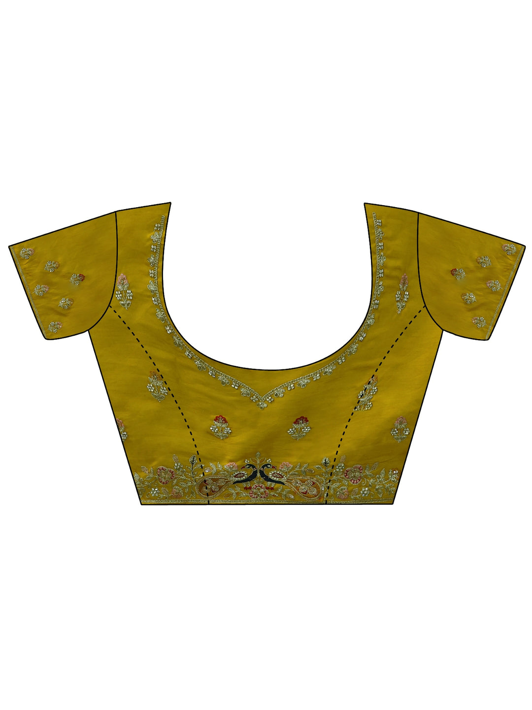  Libas Art Yellow Silk Blend Saree with Embellished Peacock Pallu 