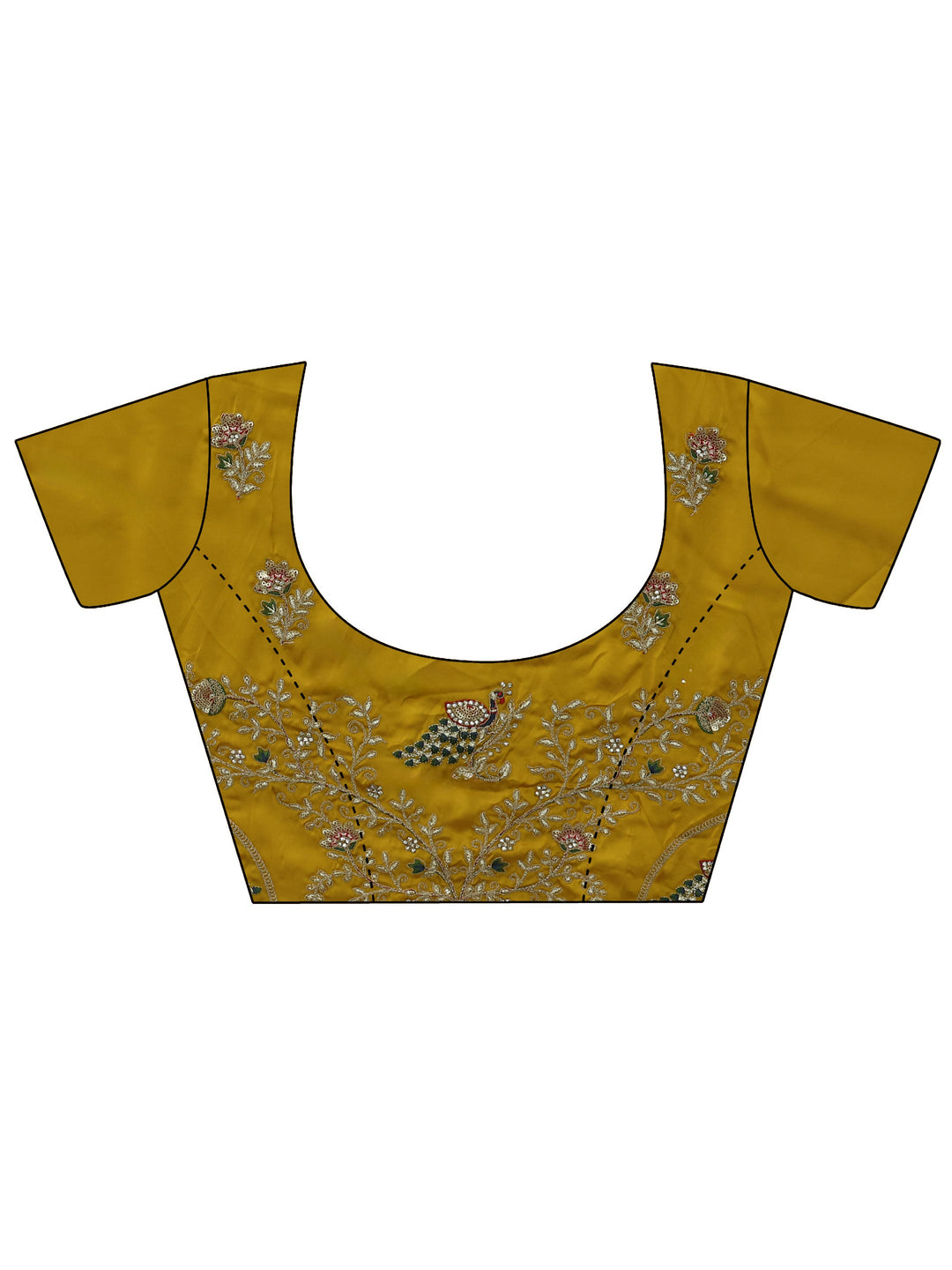  Libas Art Mustard Satin Saree with Embellished Border 