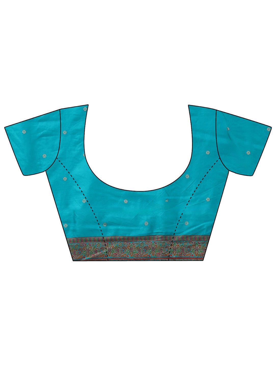  Libas Art Blue Floral Design Embellished Silk Blend Saree 
