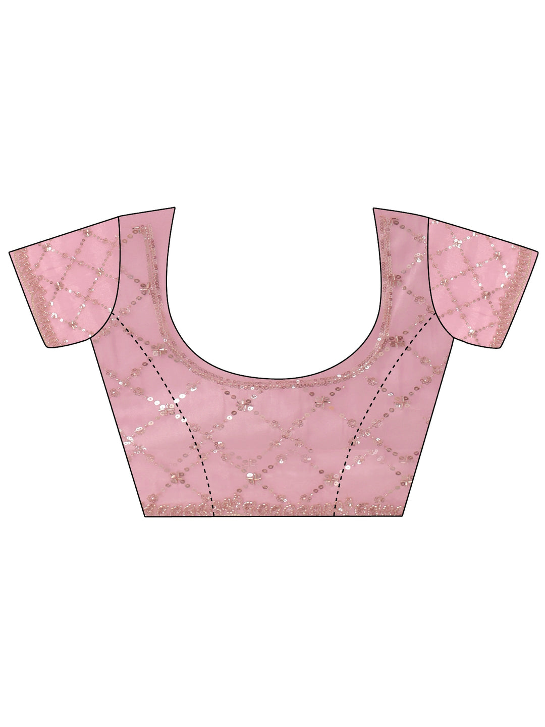  Libas Art Pink Sequin Embellished Tissue Saree 