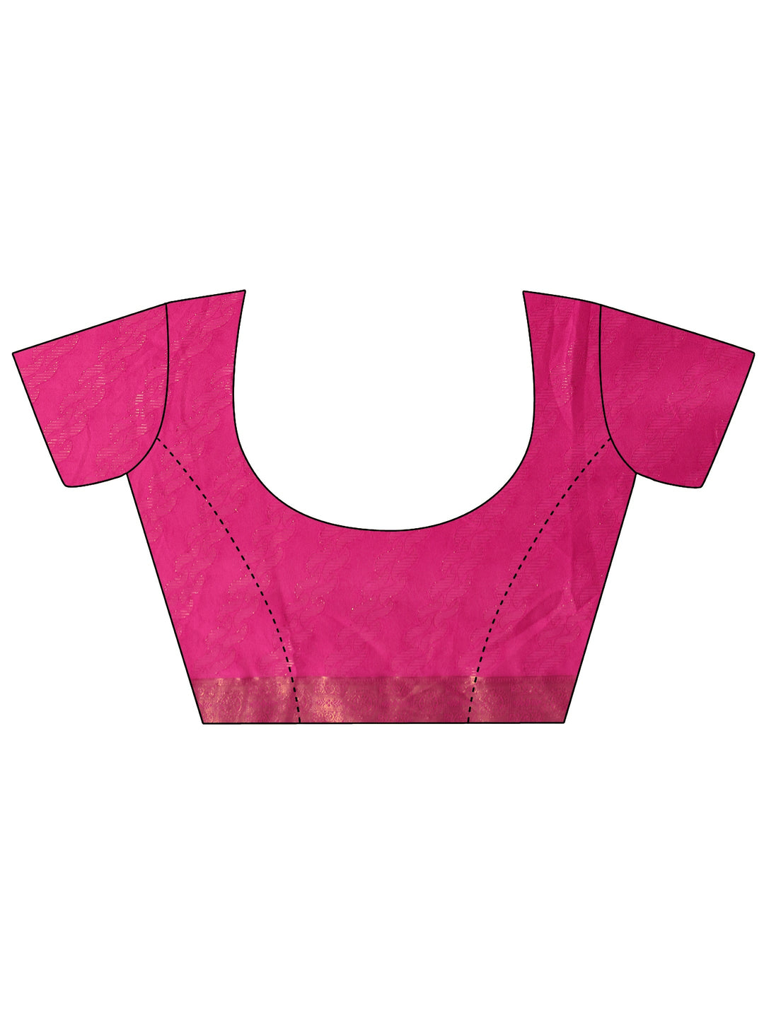  Libas Fuchsia Pink Woven Design Silk Blend Tassel Saree 