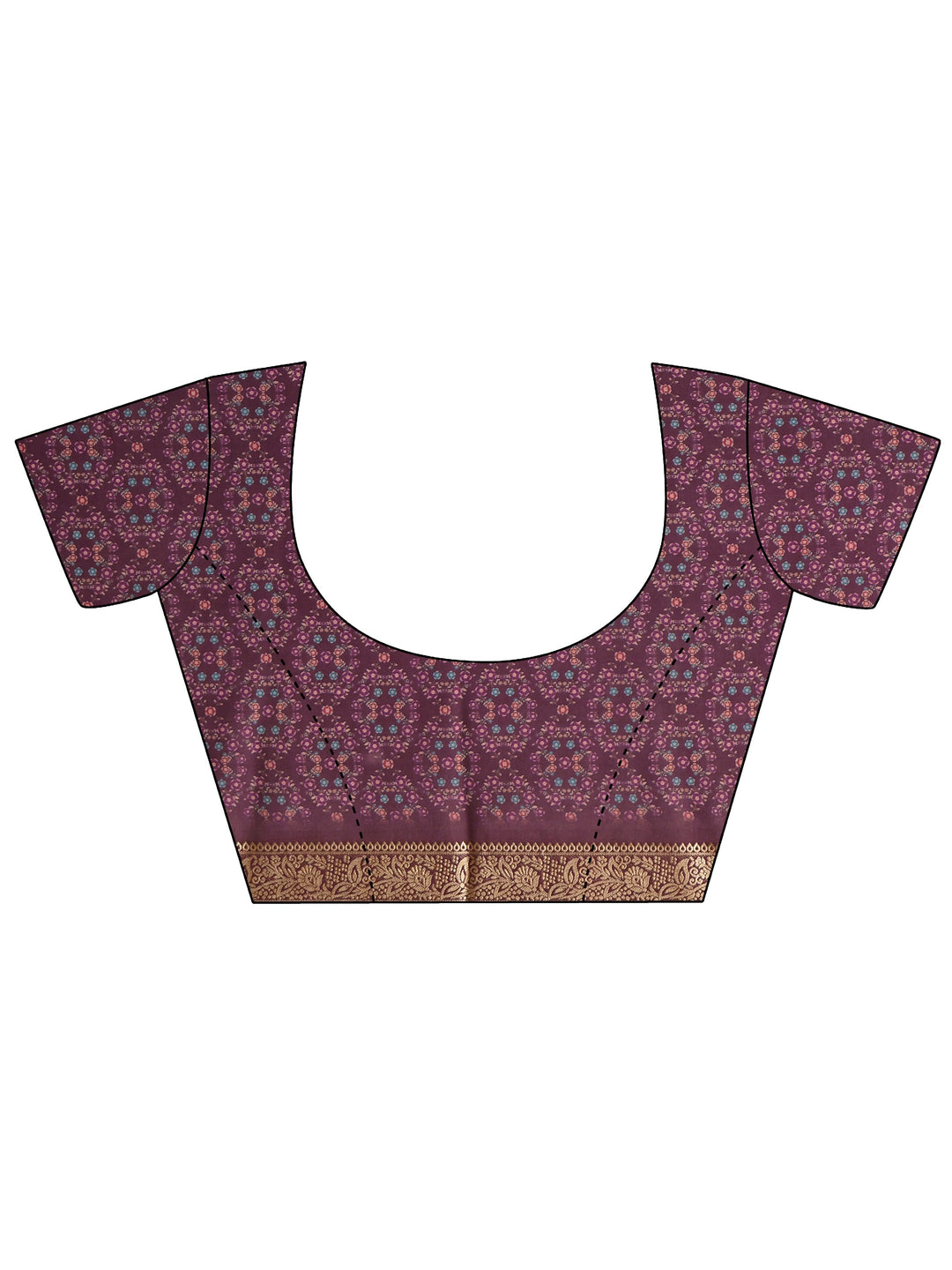  Libas Brown Jharokha Printed Silk Blend Saree 