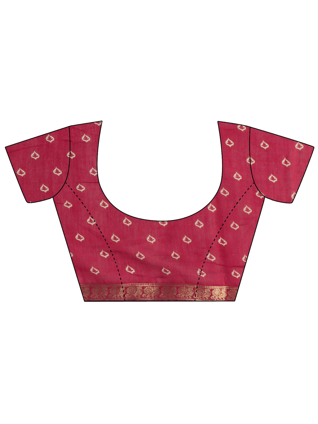  Libas Green and Red Printed Mirror Work Silk Blend Tassel Saree 