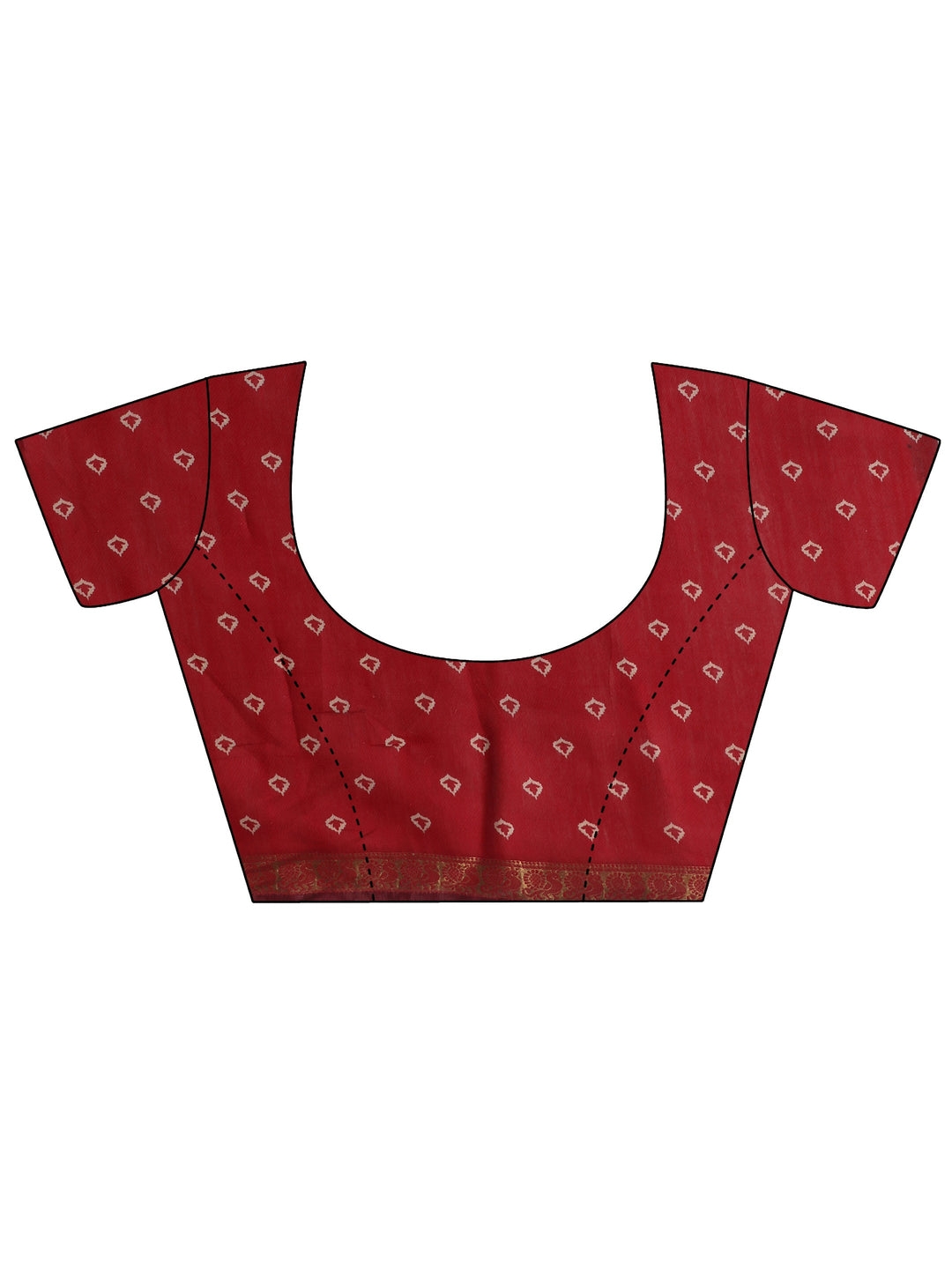  Libas Black and Red Printed Mirror Work Silk Blend Tassel Saree 