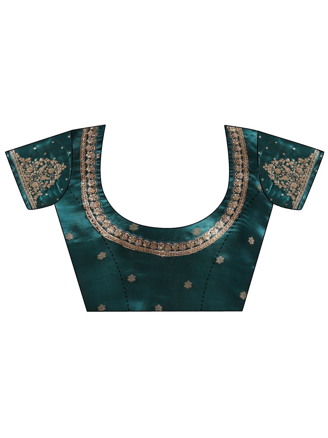  Libas Art Sea Green Floral Woven Design Silk Blend Saree with Potli Bag 