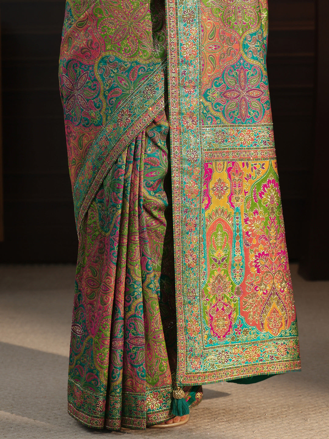  Libas Art Blue Ethnic Woven Design Silk Blend Saree 