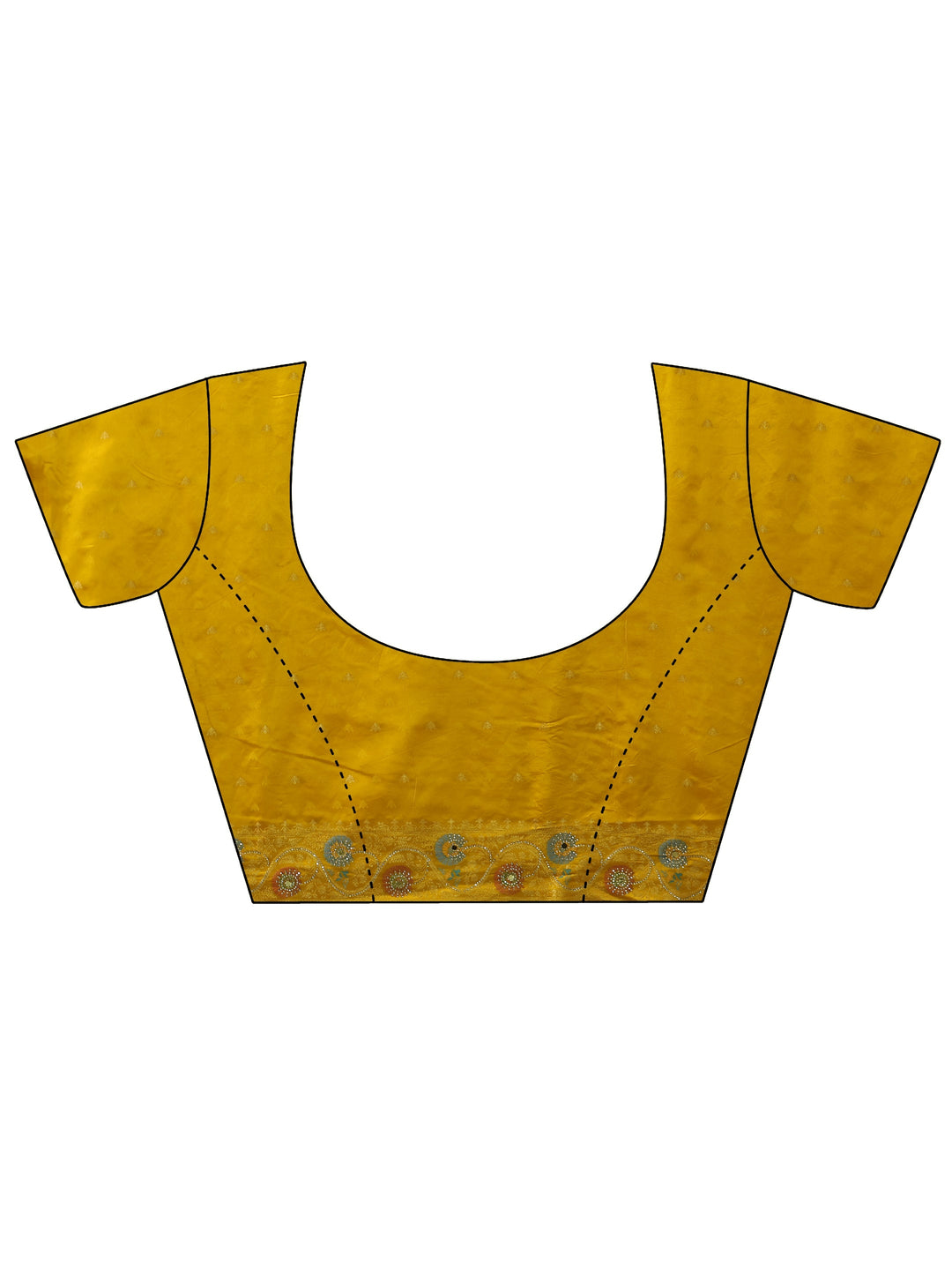  Libas Art Mustard Floral Woven Design Satin Saree 