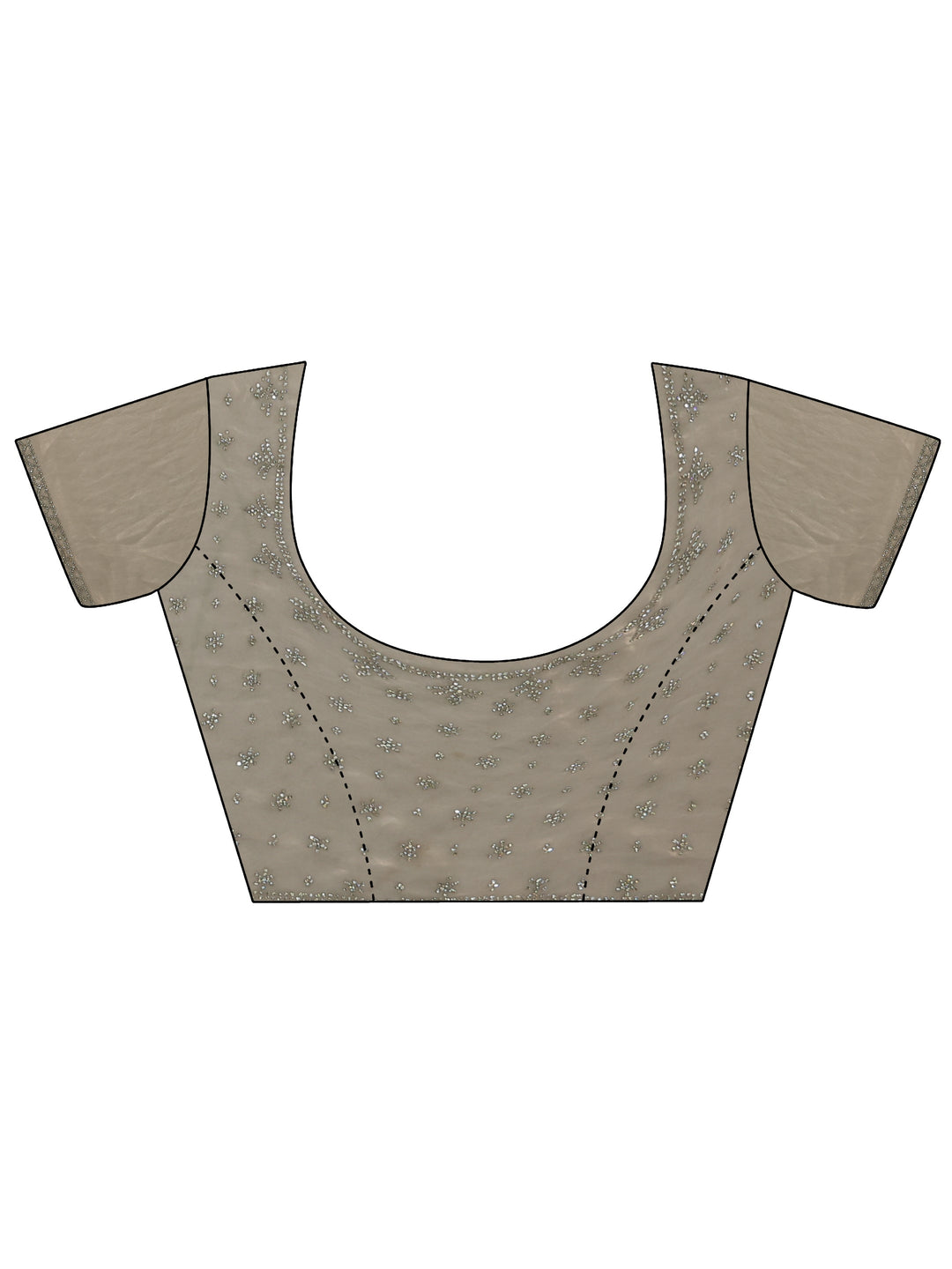  Libas Taupe Embellished Tissue Saree 