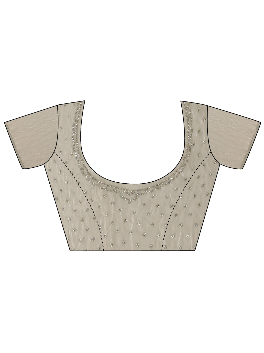  Libas Taupe Embellished Tissue Saree 