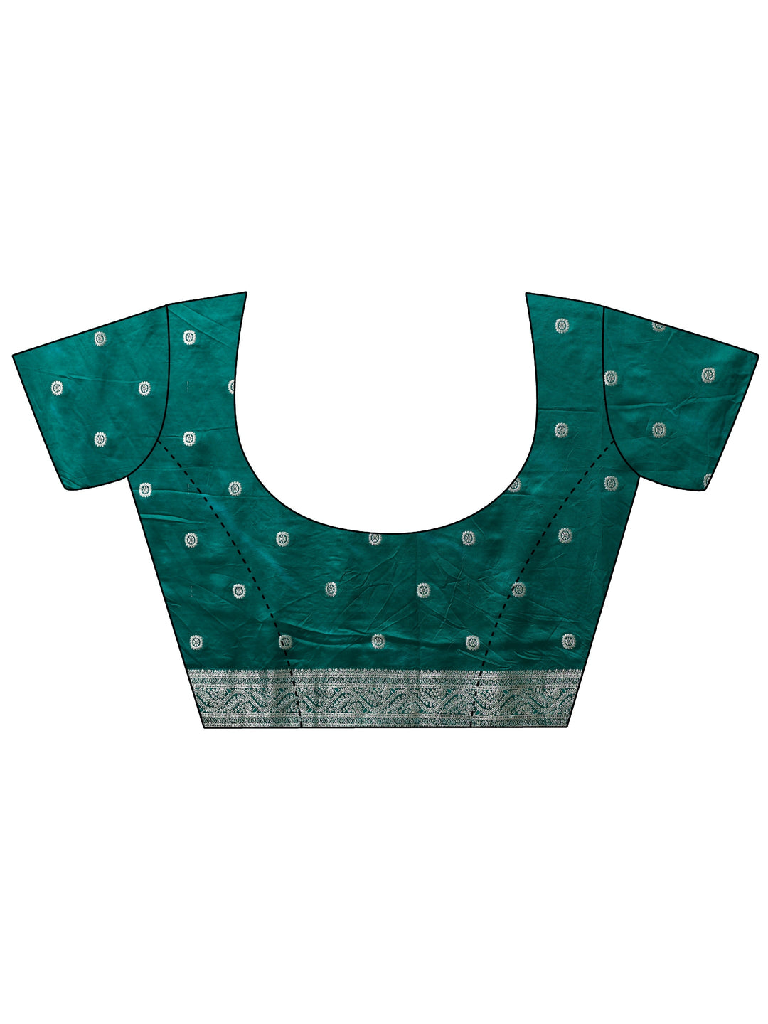 Libas Green Bandhani Woven Design Satin Saree with Stone Work 