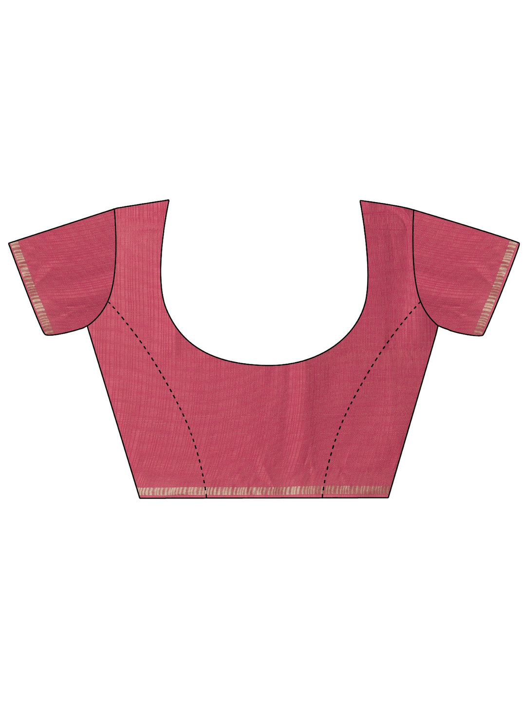  Libas Hot Pink Woven Border Silk Blend Tassel Saree 