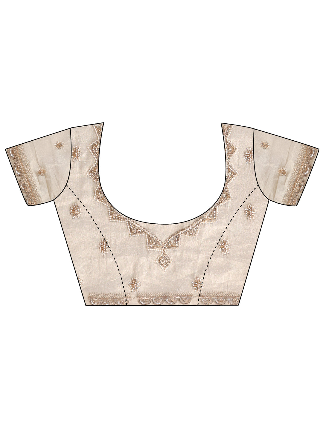  Libas Art Taupe Woven Design Tissue Saree with Embellished Border 