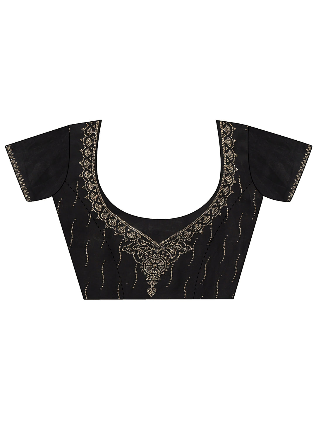  Libas Black Stone Work Embellished Tissue Saree 