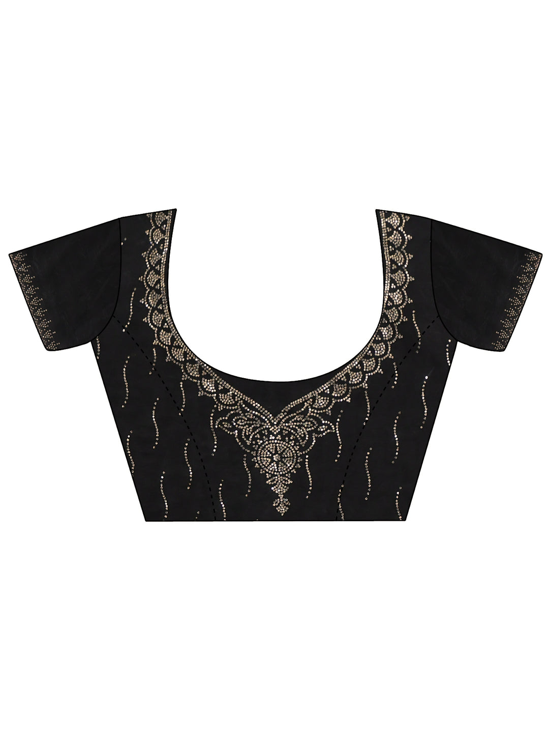  Libas Black Stone Work Embellished Tissue Saree 