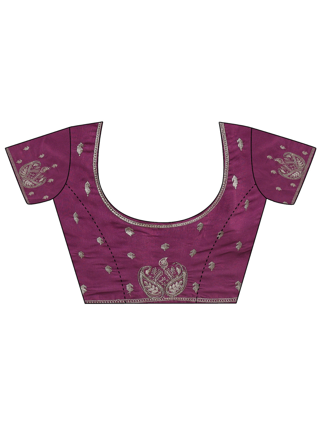  Libas Mauve Embroidered Silk Blend Saree with Paisley Pallu 