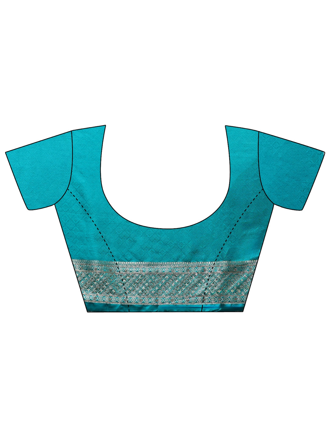  Libas Art Sea Green Woven Design Stone Work Satin Saree 