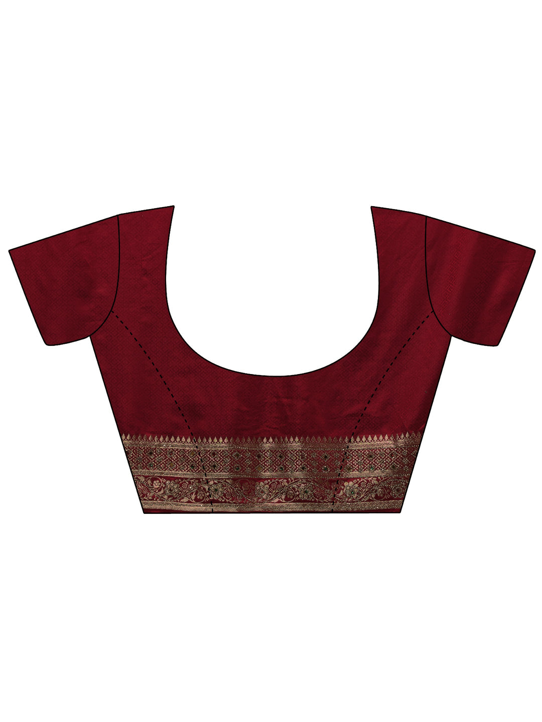  Libas Art Maroon Woven Design Silk Blend Saree with Embellished Border 