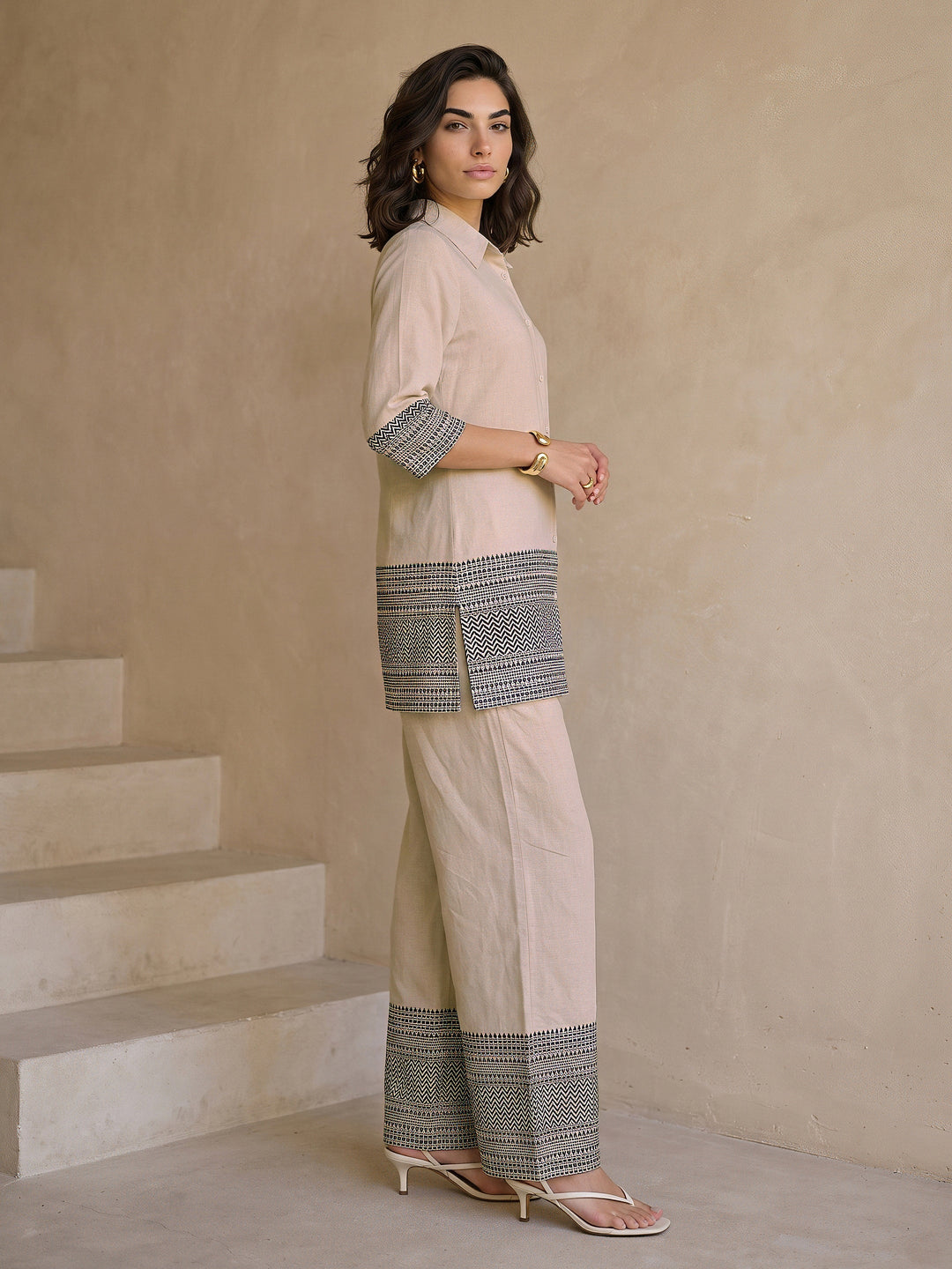  Libas Off White Printed Cotton Co-Ord Set 