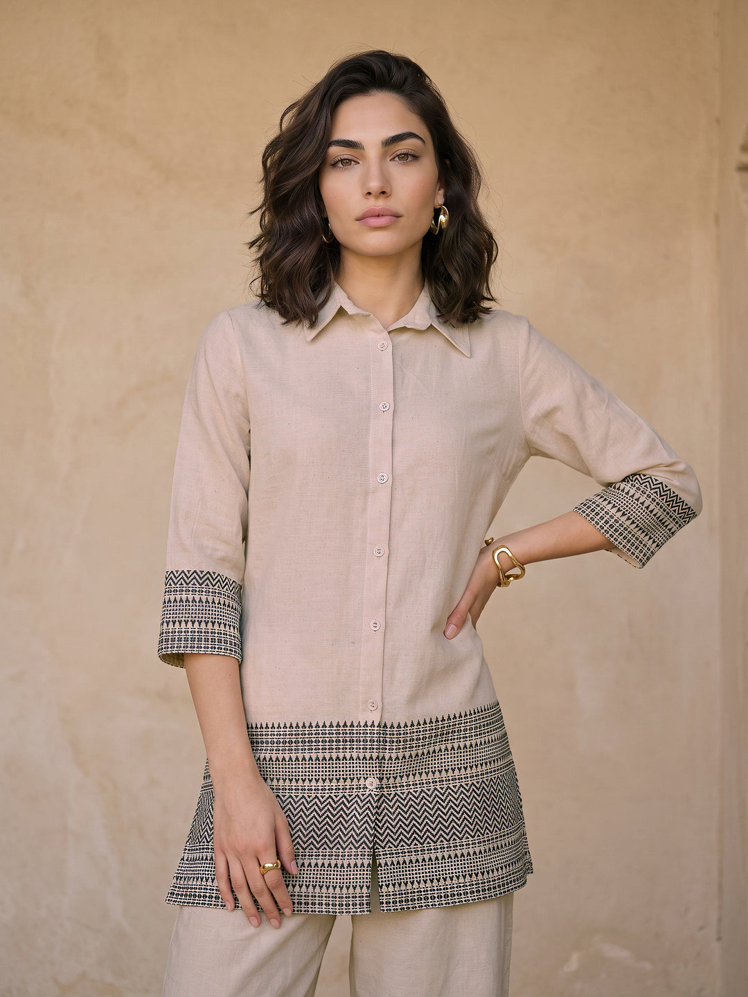  Libas Off White Printed Cotton Co-Ord Set 